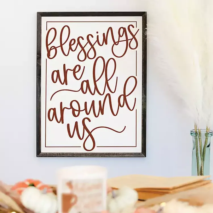 Outlet Blessings Around Us Framed Wall Plaque Fall