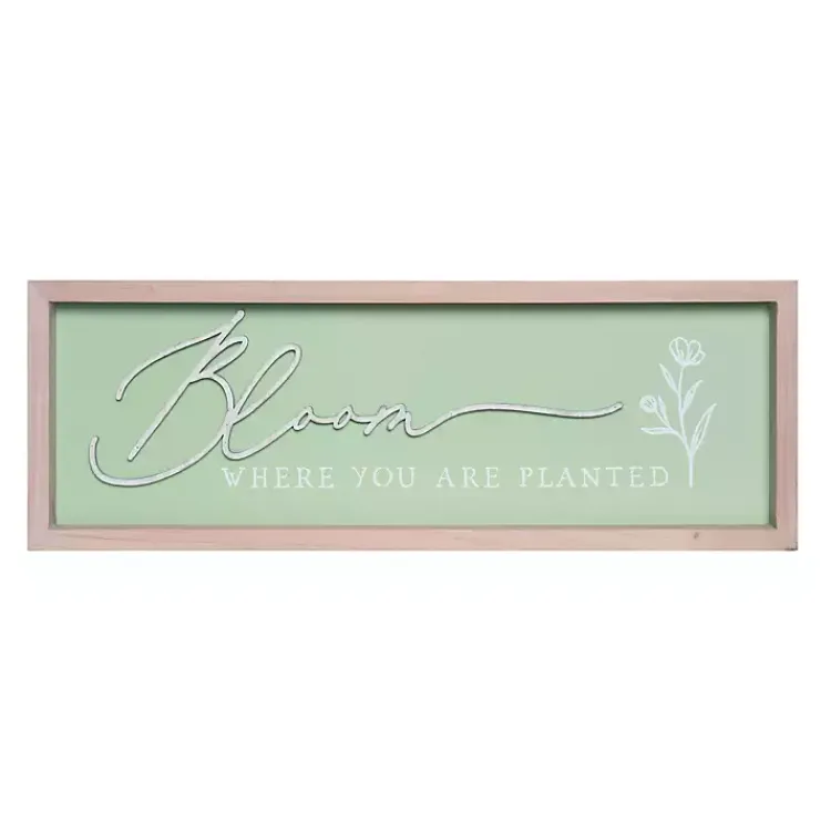 Kirklands Home Wall Quotes & Signs|Bloom Where You Are Planted Wall Plaque Green
