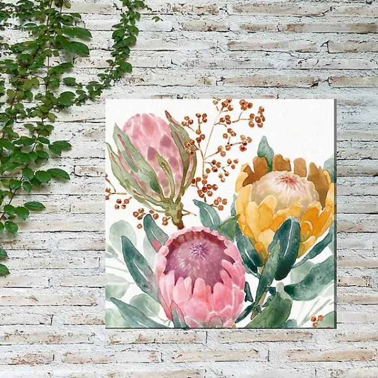 Kirklands Home Outdoor Wall Decor|Blooming Protea Floral Outdoor Canvas Art Print