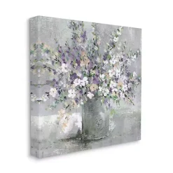 Kirklands Home Canvas Art|Blossoming Aster Bouquet Canvas Print, 24x24 in. Gray
