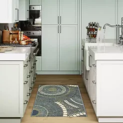 Kirklands Home Outdoor Rugs|Blue & Green Circles Indoor/Outdoor Rug, 2x3