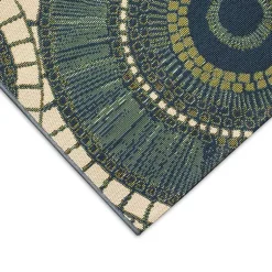 Kirklands Home Outdoor Rugs|Blue & Green Circles Indoor/Outdoor Rug, 3x4