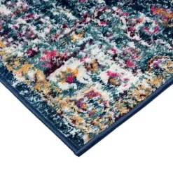 Kirklands Home Area Rugs|Blue & Orange Boho Medallion Area Rug, 6x9