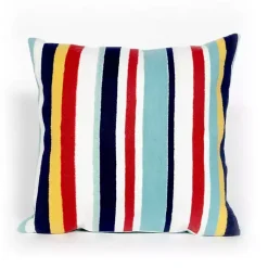 Kirklands Home Outdoor Cushions & Pillows|Blue & Red Lamontage Stripe Outdoor Throw Pillow