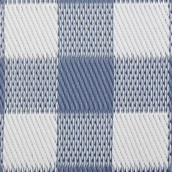 Kirklands Home Outdoor Rugs|Blue & White Buffalo Check Outdoor Area Rug, 4x6