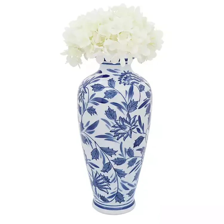 Discount Blue & White Chinoiserie Ceramic Vase, 13 in. Vases