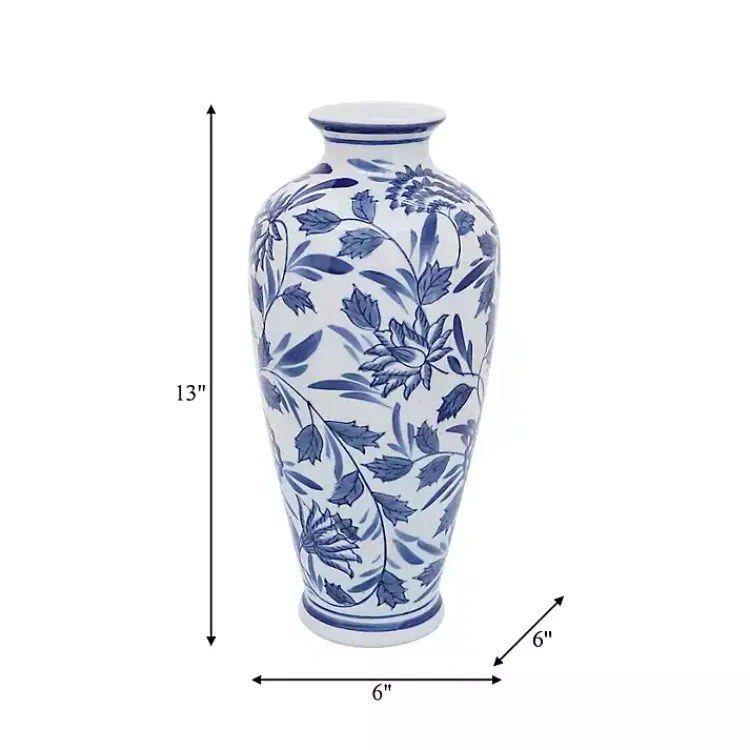 Discount Blue & White Chinoiserie Ceramic Vase, 13 in. Vases
