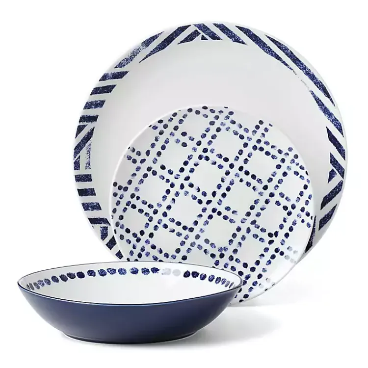 Kirklands Home Dinnerware|Blue & White Harbour 12-pc. Dinnerware Set