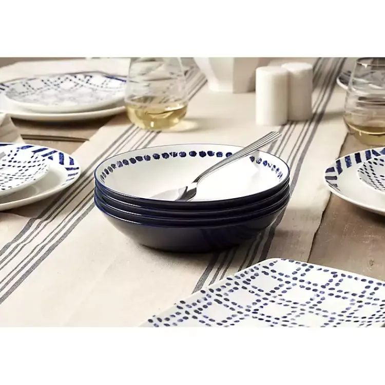 Kirklands Home Dinnerware|Blue & White Harbour 12-pc. Dinnerware Set
