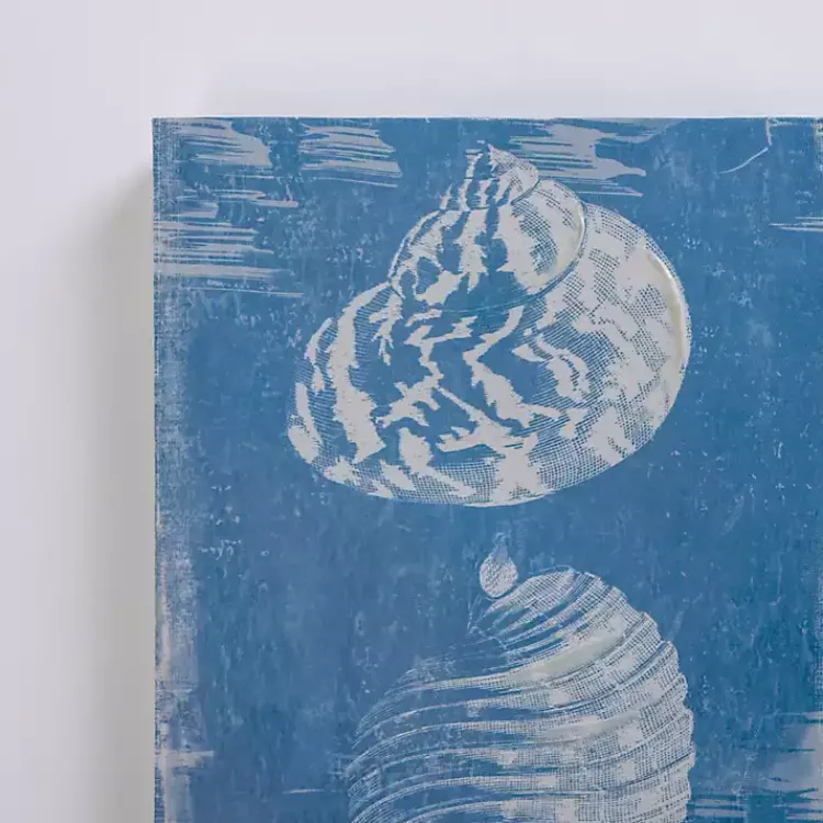 Kirklands Home Canvas Art|Blue & White Seashells Canvas Art Prints, Set of 2