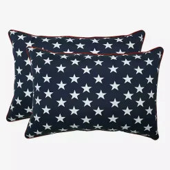 Kirklands Home Outdoor Cushions & Pillows|Blue & White Stars Outdoor Pillows, Set of 2