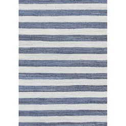 Kirklands Home Outdoor Rugs|Blue & White Striped Indoor/Outdoor Runner, 3x8