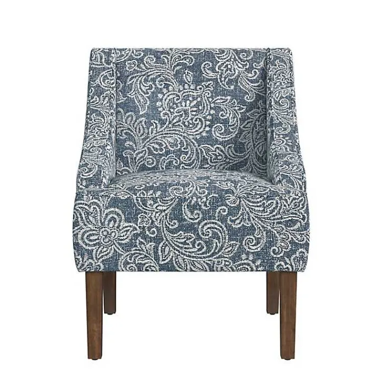 Kirklands Home Accent Chairs|& White Swoop Accent Chair Blue