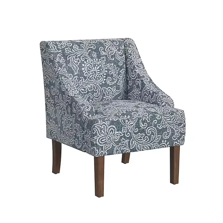 Kirklands Home Accent Chairs|& White Swoop Accent Chair Blue