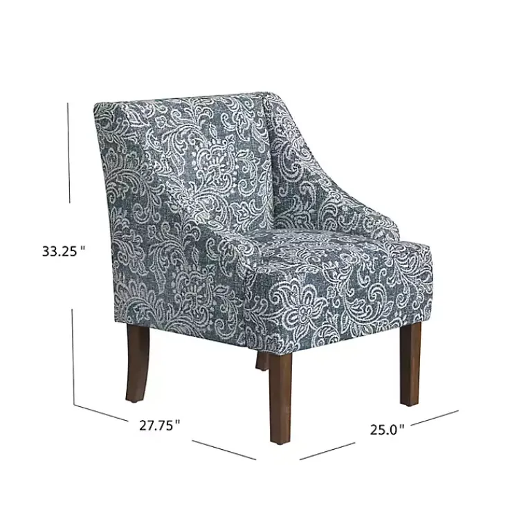 Kirklands Home Accent Chairs|& White Swoop Accent Chair Blue