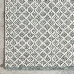 Kirklands Home Outdoor Rugs|Blue & White Trellis Indoor/Outdoor Runner, 3x8