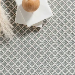 Kirklands Home Outdoor Rugs|Blue & White Trellis Indoor/Outdoor Runner, 3x8