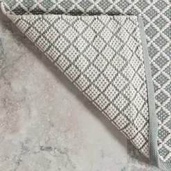 Kirklands Home Outdoor Rugs|Blue & White Trellis Indoor/Outdoor Runner, 3x8