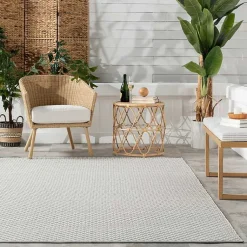 Kirklands Home Outdoor Rugs|Blue & White Trellis Indoor/Outdoor Runner, 3x8