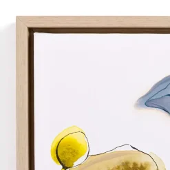 Kirklands Home Canvas Art|Blue & Yellow Stems Framed Canvas Prints, Set of 3