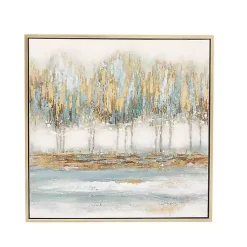 Kirklands Home Canvas Art|Blue Abstract Trees Framed Canvas Art Print