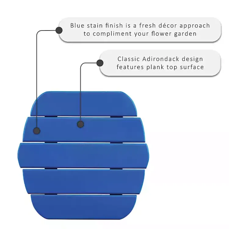 Kirklands Home Outdoor Tables|Acacia Wood Outdoor Adirondack End Table Blue