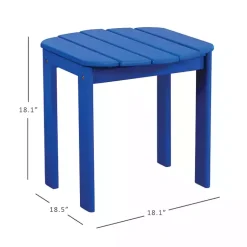 Kirklands Home Outdoor Tables|Acacia Wood Outdoor Adirondack End Table Blue