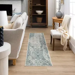 Kirklands Home Area Rugs|Blue and Cream Granary Runner, 2x10