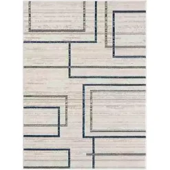 Kirklands Home Area Rugs|Blue and Gray Contemporary Geo Area Rug, 7x9