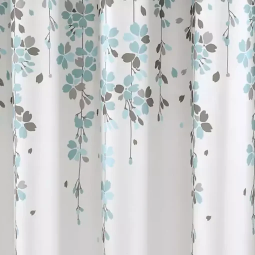 Kirklands Home Shower Curtains|and Gray Weeping Flower Shower Curtain Blue