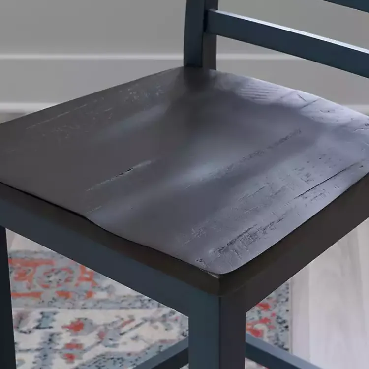 Kirklands Home Bar Stools & Counter Height Stools|Blue and Gray Wood Aliza Counter Stools, Set of 2