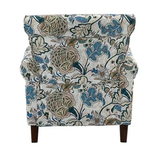 Kirklands Home Accent Chairs|Blue and Green Floral Upholstered Accent Chair