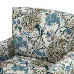 Kirklands Home Accent Chairs|Blue and Green Floral Upholstered Accent Chair