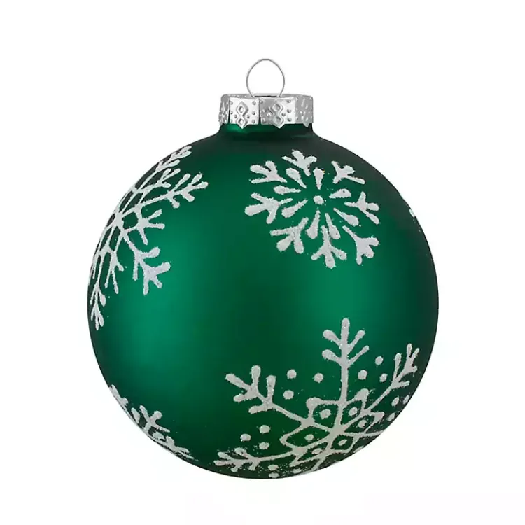 Outlet Blue and Green Snowflake Ornaments, Set of 4 Christmas Ornaments