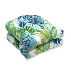 Kirklands Home Outdoor Cushions & Pillows|Blue and Green Soleil Wicker Cushions, Set of 2