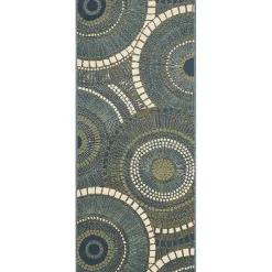 Kirklands Home Outdoor Rugs|Blue and Green Spheres Indoor/Outdoor Runner, 1x4