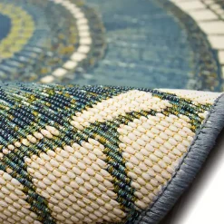 Kirklands Home Outdoor Rugs|Blue and Green Spheres Indoor/Outdoor Runner, 1x4