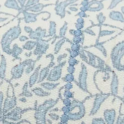 Clearance Blue and Ivory Floral Print Lumbar Pillow Pillows