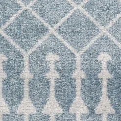 Kirklands Home Area Rugs|Blue and Ivory Moroccan Trellis Runner