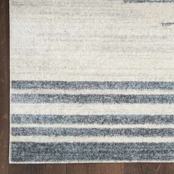 Kirklands Home Area Rugs|Blue and Ivory Striped Moons Runner, 2x8