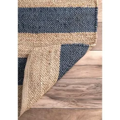 Kirklands Home Area Rugs|Blue and Natural Stripe Area Rug, 5x8