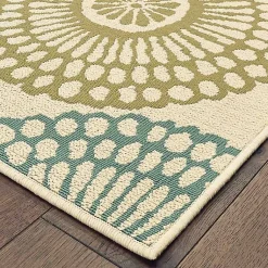 Kirklands Home Outdoor Rugs|Blue and Orange Circles Outdoor Area Rug, 6x9