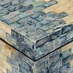 Best Blue and Tan Wood Capiz Shell 2-pc. Box Set Baskets & Boxes