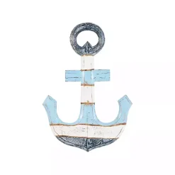 Kirklands Home Wall Plaques|Blue and White Anchor Wall Plaque