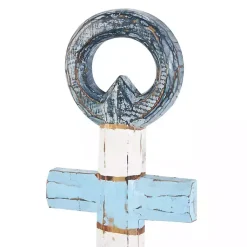 Kirklands Home Wall Plaques|Blue and White Anchor Wall Plaque