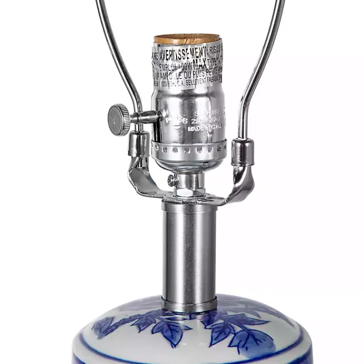 Kirklands Home Table Lamps|Blue and Bird Pattern Table Lamp White