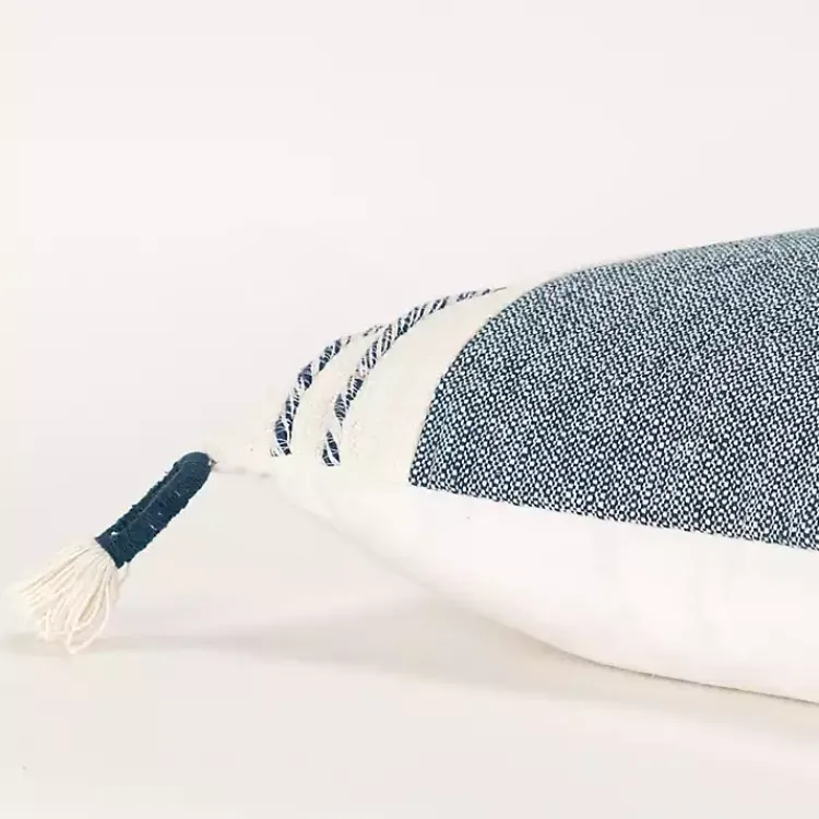 Online Blue and White Block Loop Throw Pillow Pillows