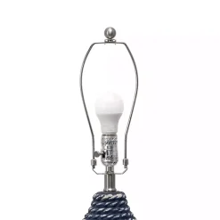 Kirklands Home Table Lamps|Blue and Ceramic Faux Rope Table Lamp White
