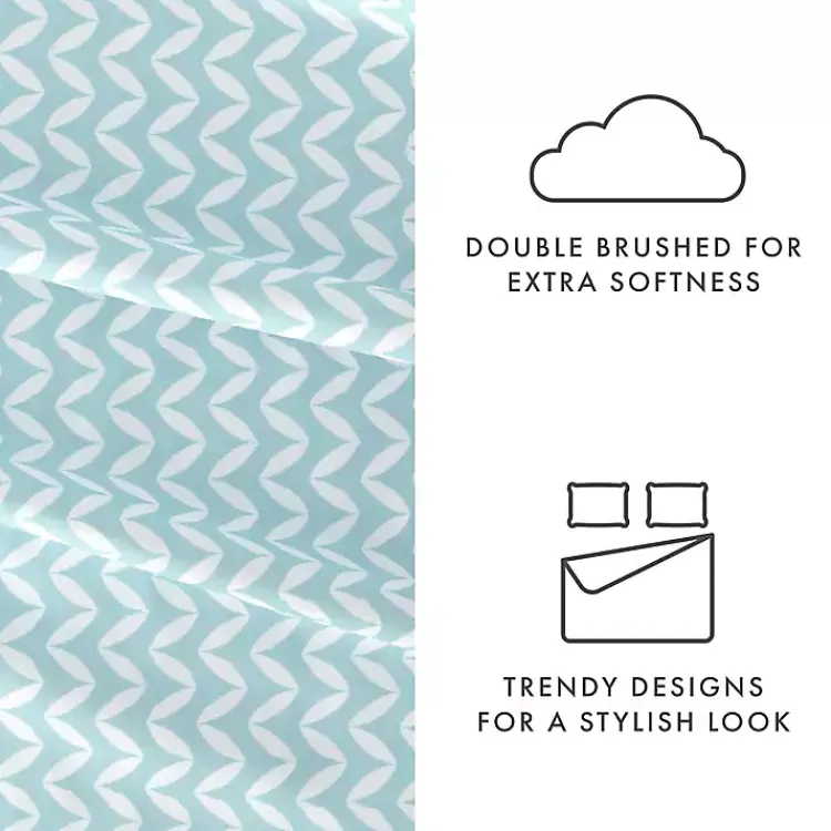 Kirklands Home Bed Sheets|Blue and White Chevron 3-pc. Twin Sheet Set