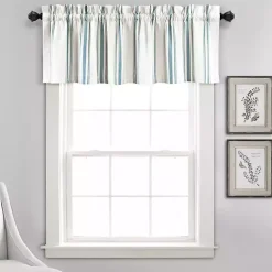 Kirklands Home Curtains & Drapes|Blue and White Farmhouse Stripe Valance